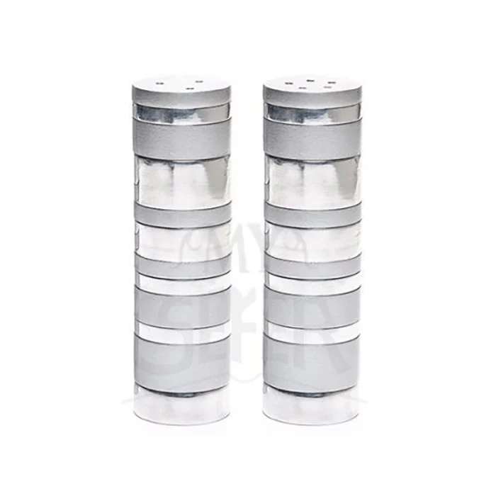 Anodized Salt and Pepper Shaker-Rings Silver