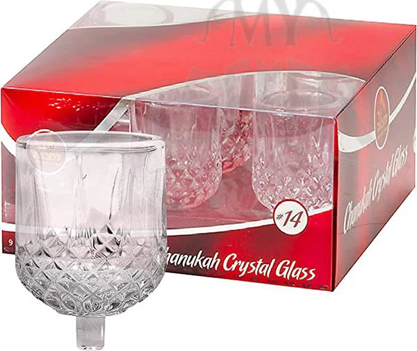 Chanukkah Menorah Oil Cups - Crystal Elegant Holders for Chanukah Menorah Oil size 14 - Image 2