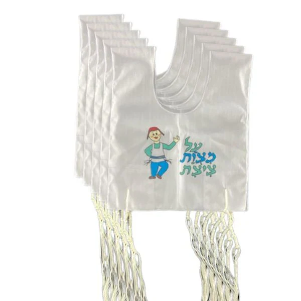 Childrens' Tzitzit Size 3 Boy/Bracha Design -5 Pack