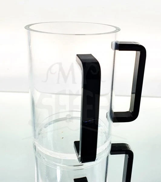 Clear Acrylic Washing Cup-Black Handles 5"