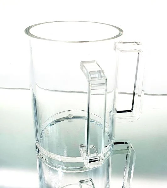 Clear Acrylic Washing Cup-Clear Handles 5"