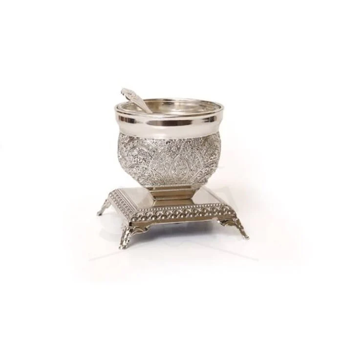 Filigree Single Open Salt Dish w/ Spoon - Image 2
