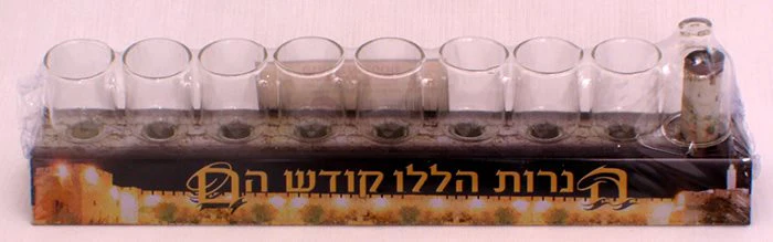 Glass Strip Menorah - Jerusalem Night
