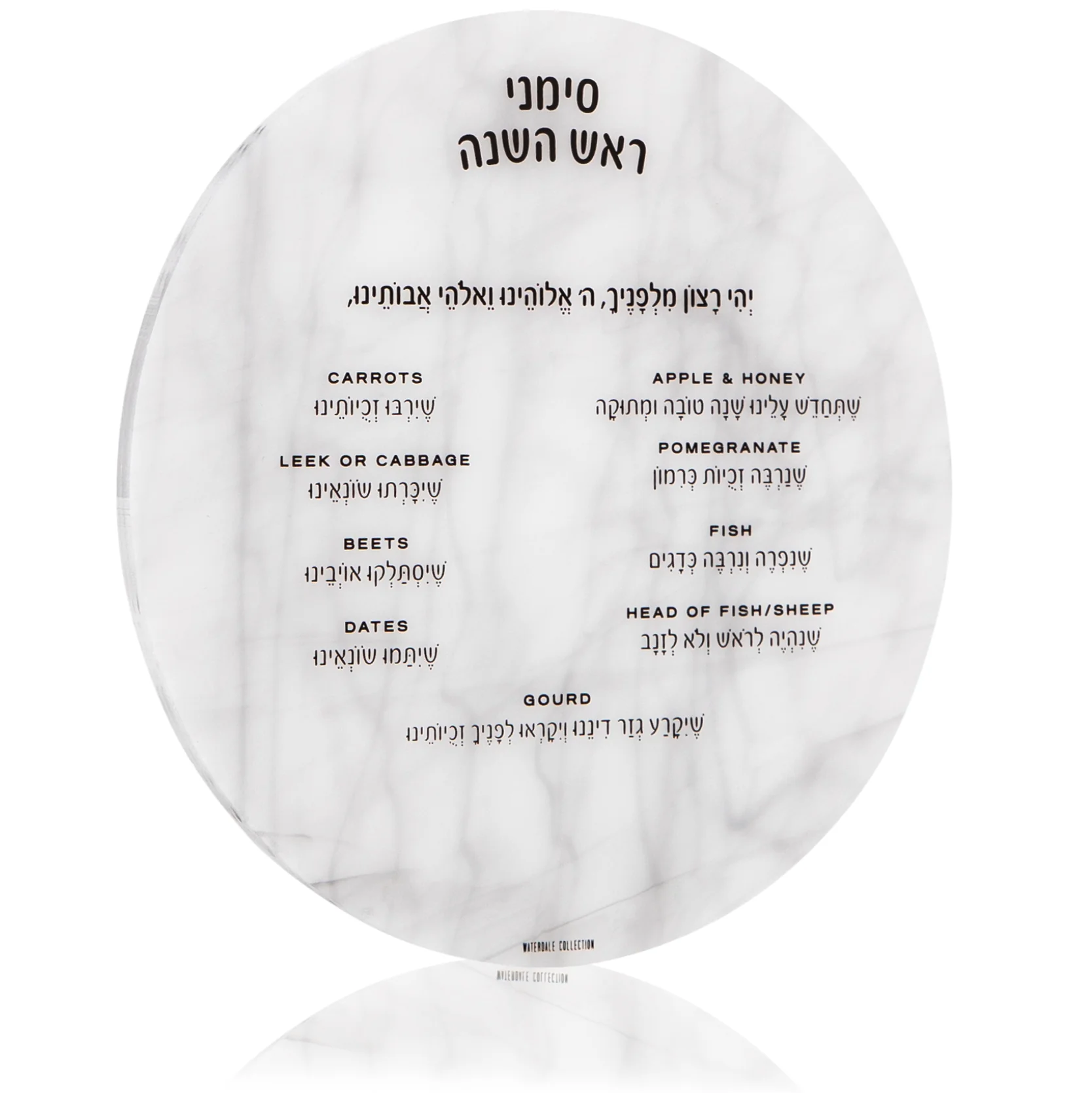 Marble Round Simanim Card