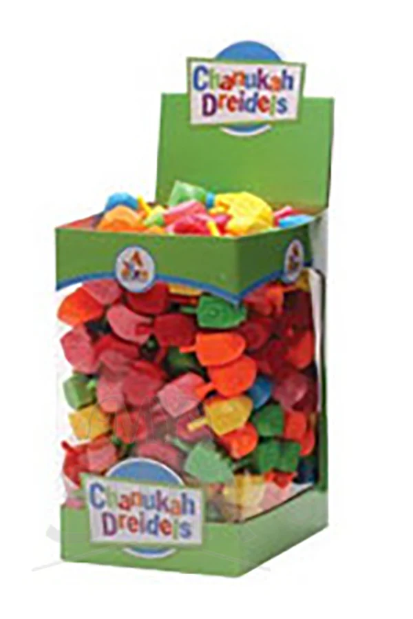 Pack of 100 Medium Chanukah Dreidels - Assorted Colors