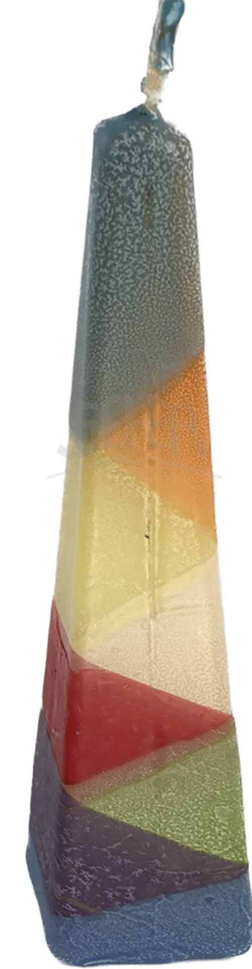Pyramid Shape Havdallah Candle Triangle Color Design (Asst. Colors)