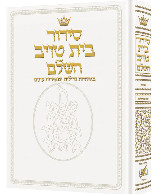 Siddur Hebrew Only - Sefard - Chazzan Size - White Leather (Leather White)