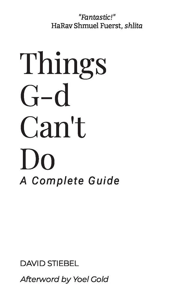 Things G-d Can't Do